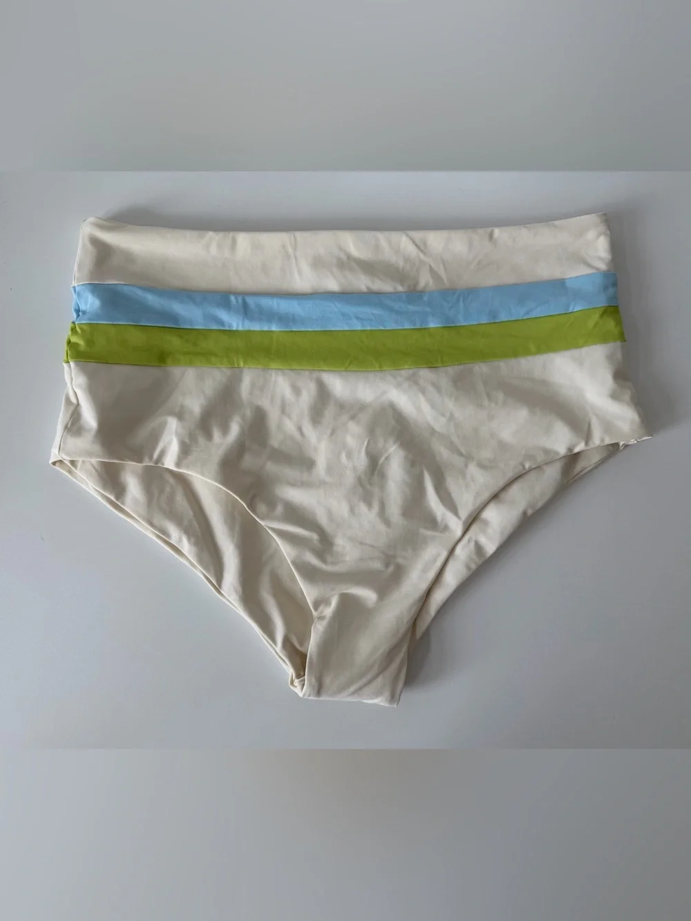 NWT L*Space Rebel Stripe Bandeau Bikini Top & High-Waisted Bottom Set, Size L